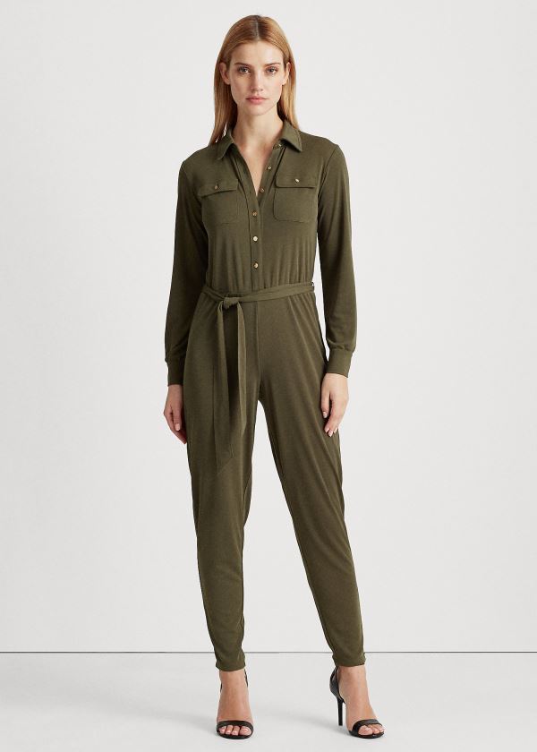 Ralph Lauren Buttoned Jersey Jumpsuit Dame Danmark (NXDAF5241)